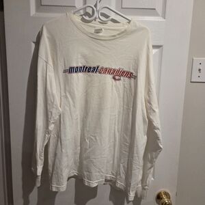 Y2K Montreal Canadiens Long Sleeve White Tee With Sleeve Hit